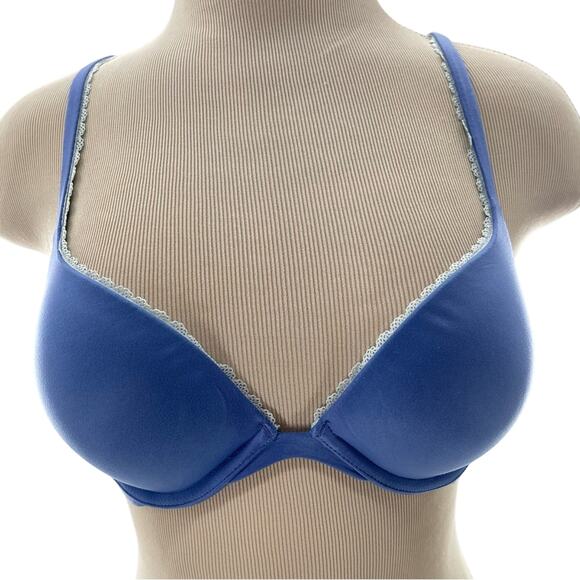 Victoria’s Secret Body By Victoria Push-Up Bra Periwinkle Blue Lace Detail 34B - Picture 1 of 7